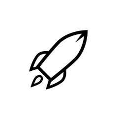 Rocket line icon, outline vector sign isolated on white background. Logo illustration