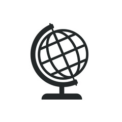 Globe icon. Earth sphere map symbol. World sign. Web application interface internet button. Vector illustration image.