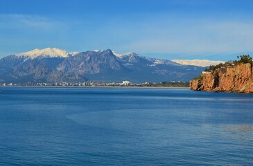 view of the mediterranean sea in Antalya in Turkey
