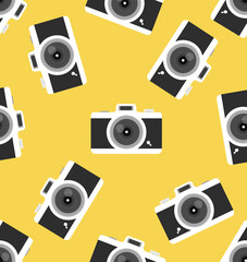 vintage camera flat seamless pattern