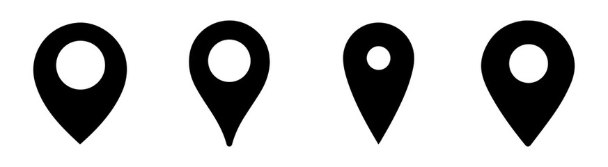 Set of location icons. Modern map markers .Vector illustration on a white background. 