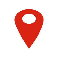 Check in location red icon symbol on white vector background