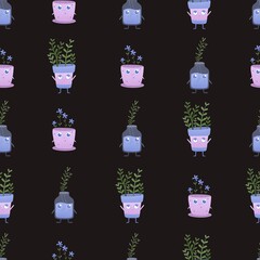 dark pattern with plants for kids