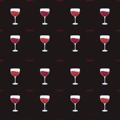 pattern with glasses with wine