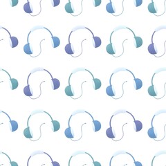Fototapeta premium light pattern with multi-colored headphones