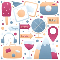 cute light travel sticker pack