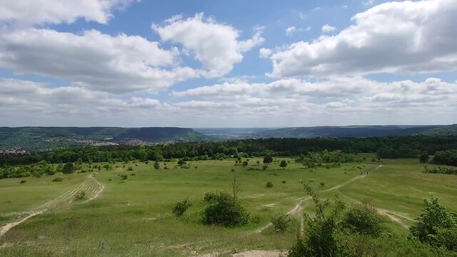 Scenic view at Jena in Thuringia from the viewpoint Napoleonstein