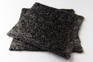 Square seaweed on white background