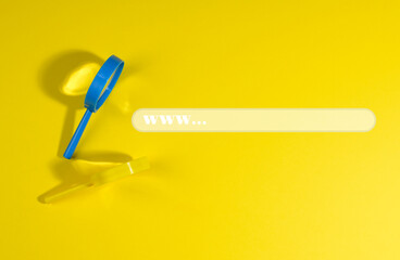 plastic magnifiers and a form for searching information on the Internet