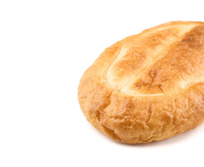 A stack of pita breads isolated on white. Bread
