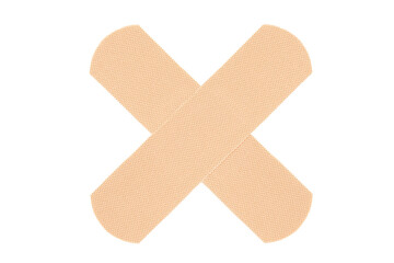 Adhesive plaster isolated on white background. The medicine.