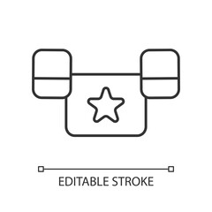 Puddle jumper linear icon. Keeping child safe in swimming pool and sea. Outdoor water activities. Thin line customizable illustration. Contour symbol. Vector isolated outline drawing. Editable stroke