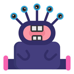 Baby penta eyes monster icon