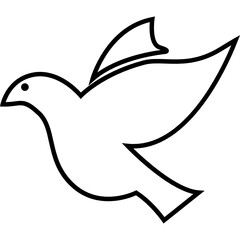 peace bird line art line icon