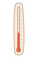 Thermometer for measuring ambient temperature.Colored isolated illustrations in cartoon style with an outline on a white.