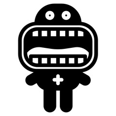 Big teeth monster icon