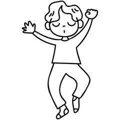 kid drawn boy line icon