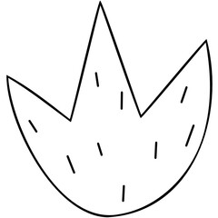 hand drawn dino footprint line icon