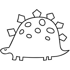 hand drawn stegosaurus line icon