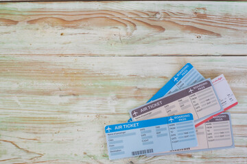Naklejka premium Passports and Boarding Pass. Flat design