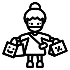 A shopping girl in new normality