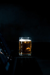 Glass of Beer on a dark background