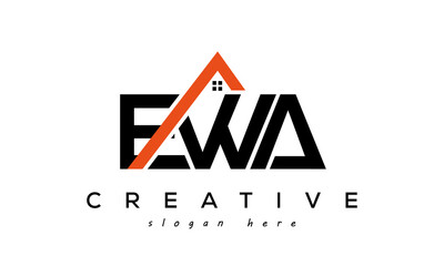 EWA letters real estate construction logo vector - obrazy, fototapety, plakaty