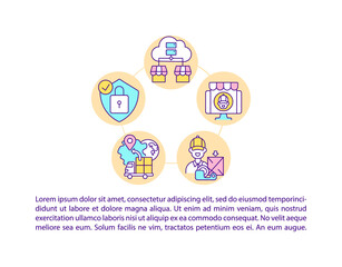 Fototapeta na wymiar Third party seller sends the product concept line icons with text. PPT page vector template with copy space. Brochure, magazine, newsletter design element. Online market linear illustrations on white