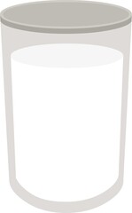 Vector emoticon illustration of a glass of milk