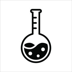 Chemistry flask icon. Science technology. flat design for chemistry, laboratory, science, biotechnology concepts on white background. color editable