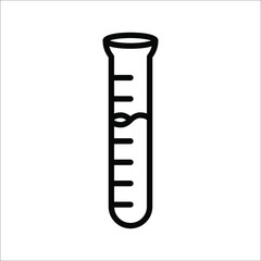 Laboratory test icon. Lab diagnostics. Chemical research. Thin line illustration. Test tubes. Scientific laboratory. Contour symbol on white background. editable stroke.