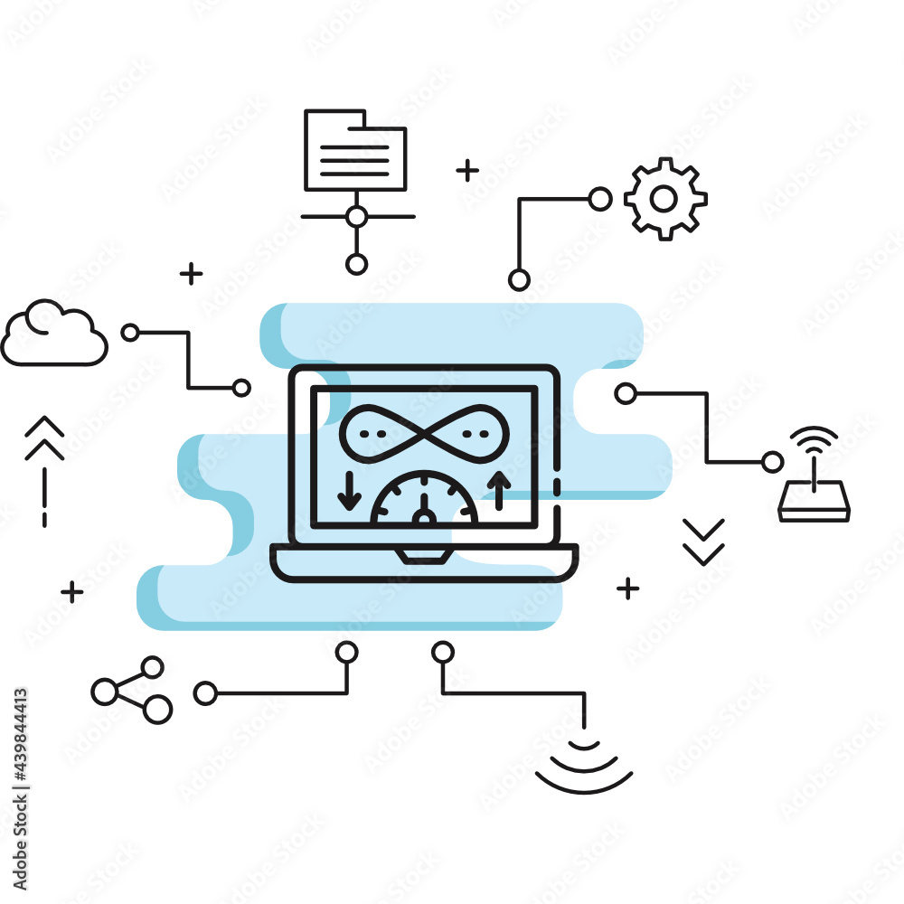 Poster unmetered bandwidth vector glyph icon design, cloud computing and web hosting services symbol on whi