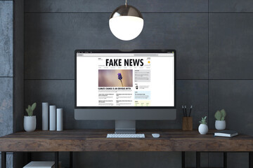 Fake news screen computer