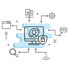 Digital Security Consultant Concept, Privacy Policy Vector Glyph Icon Design, Cloud computing and Internet hosting services Symbol on White background