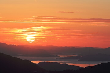 Sunrise on the islands of the sea
