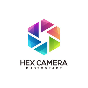 Camera round logo colorful gradient