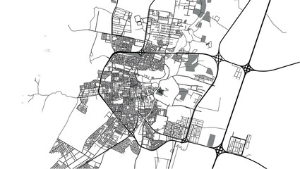 Fototapeta na wymiar Urban vector city map of Ha'il, Saudi Arabia, Middle East