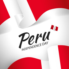 Vector Illustration of Peru Independence Day.
 - obrazy, fototapety, plakaty