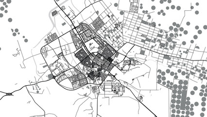 Urban vector city map of Tabuk, Saudi Arabia, Middle East