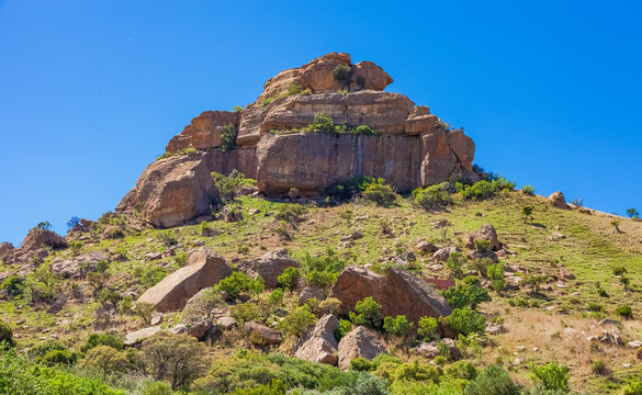 Rural mountain scene at Basotho cultural billage