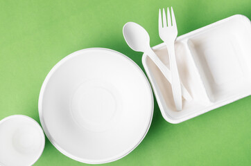 Eco friendly biodegradable paper disposable for packaging food and paper glass.