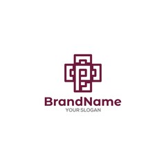P Hospital Logo Design Vector