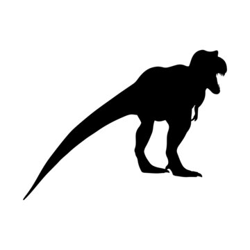 recommend clip art: Black silhouette dinosaur isolated on white background