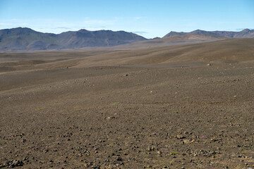 dark lava desert - great vastness in Iceland highlands
