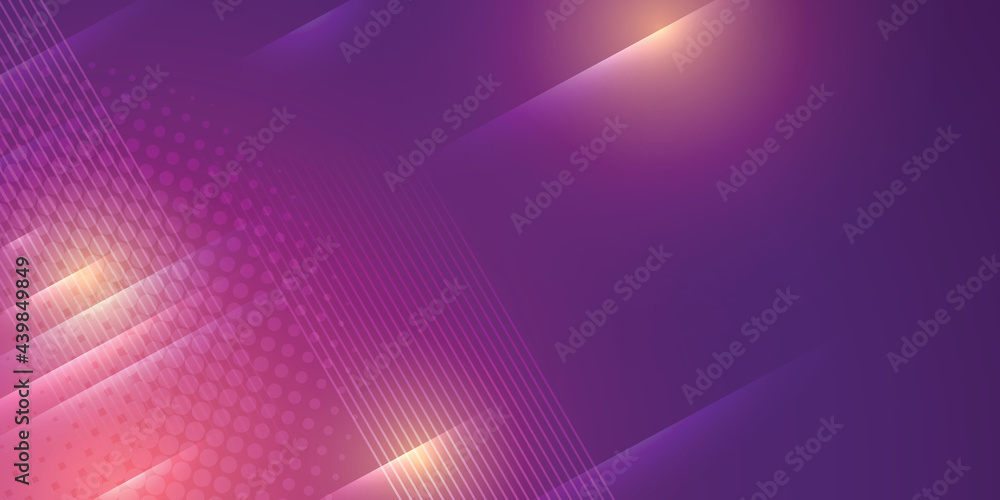 Wall mural purple background in vector illustration with glow and lights.
