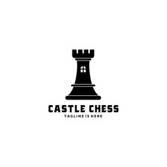 Chess Rook Simple Icon on White Background Vector Illustration
