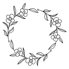 Fototapeta na wymiar Wildflower Wedding Wreath Frame
