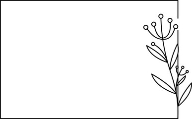 Obraz premium Wildflower Square frame line art illustration