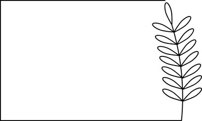 Obraz premium Wildflower Square frame line art illustration