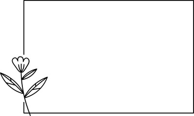 Obraz premium Wildflower Square frame line art illustration